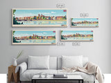 Colchester, England Travel Poster Panoramic Canvas Print, Colchester, England Painting, England Art, Colchester Travel Art, Guest Room Painting