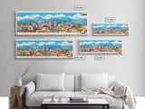 Cuenca, Ecuador Panoramic Travel Poster Canvas Print, Cuenca, Ecuador Painting, Ecuador Art, Cuenca Travel Art, Guest Room Painting