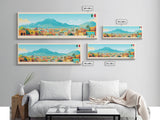 Culiacan, Mexico Panoramic Travel Poster Canvas Print, Culiacan, Mexico Painting, Mexico Art, Culiacan Panoramic Travel Art, Travel Painting