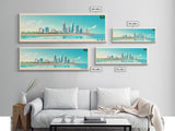 Dammam, Saudi Arabia Panoramic Travel Poster Canvas Print, Dammam, Saudi Arabia Painting, Saudi Arabia Art, Dammam Travel Art, Guest Room Painting