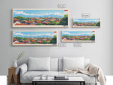 Depok, Indonesia Panoramic Travel Poster Canvas Print, Depok, Indonesia Painting, Indonesia Art, Depok Panoramic Travel Art, Travel Painting