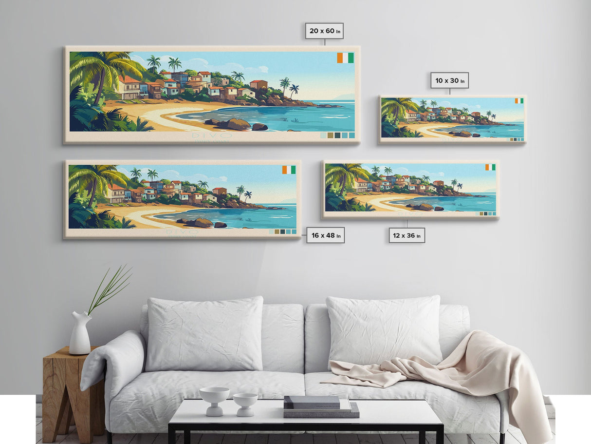 Divo, Ivory Coast Travel Poster Panoramic Canvas Print, Divo, Ivory Coast Painting, Ivory Coast Art, Divo Travel Art, Guest Room Painting