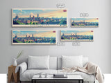 Doncaster, England Panoramic Travel Poster Canvas Print, Doncaster, England Painting, England Art, Doncaster Travel Art, Guest Room Painting