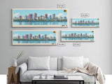 Douala, Cameroon Panoramic Travel Poster Canvas Print, Douala, Cameroon Painting, Cameroon Art, Douala Panoramic Travel Art, Travel Painting