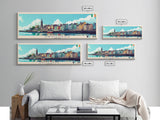 Drogheda, Ireland Panoramic Travel Poster Canvas Print, Drogheda, Ireland Painting, Ireland Art, Drogheda Travel Art, Guest Room Painting