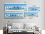 Dubai, United Arab Emirates Panoramic Travel Poster Canvas Print, Dubai, United Arab Emirates Painting, United Arab Emirates Art, Dubai Travel Art, Living Room Painting