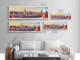 Dunfermline, Scotland Panoramic Travel Poster Canvas Print, Dunfermline, Scotland Painting, Scotland Art, Dunfermline Travel Art, Guest Room Painting