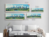 Panoramic Travel Poster Edmonton, Canada Canvas Print, Edmonton, Canada Painting, Canada Art, Edmonton Travel Art, Guest Room Painting