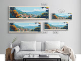 Envigado, Colombia Panoramic Travel Poster Canvas Print, Envigado, Colombia Painting, Colombia Art, Envigado Panoramic Travel Art, Travel Painting