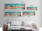 Gizeh, Egypt Panoramic Travel Poster Canvas Print, Gizeh, Egypt Painting, Egypt Art, Gizeh Panoramic Travel Art, Travel Painting