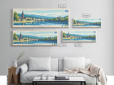 Inverness, Scotland Panoramic Travel Poster Canvas Print, Inverness, Scotland Painting, Scotland Art, Inverness Travel Art, Living Room Painting