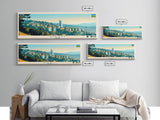 Kigali, Rwanda Panoramic Travel Poster Canvas Print, Kigali, Rwanda Painting, Rwanda Art, Kigali Panoramic Travel Art, Travel Painting