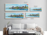 Kingston, Canada Panoramic Travel Poster Canvas Print, Kingston, Canada Painting, Canada Art, Kingston Travel Art, Living Room Painting