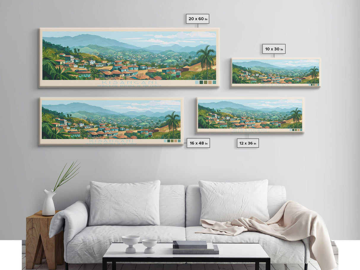 Kisangani, Congo Panoramic Travel Poster Canvas Print, Kisangani, Congo Painting, Congo Art, Kisangani Panoramic Travel Art, Travel Painting