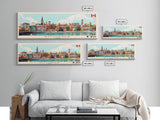 Panoramic Travel Poster Kitchener, Canada Canvas Print, Kitchener, Canada Painting, Canada Art, Kitchener Travel Art, Guest Room Painting