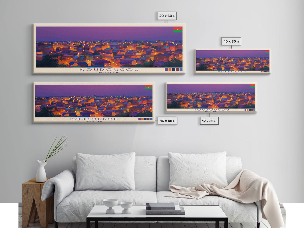 Koudougou, Burkina Faso Travel Poster Panoramic Canvas Print, Koudougou, Burkina Faso Painting, Burkina Faso Art, Koudougou Travel Art, Guest Room Painting