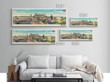 Lancaster, England Travel Poster Panoramic Canvas Print, Lancaster, England Painting, England Art, Lancaster Travel Art, Guest Room Painting