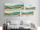 Lethbridge, Canada Panoramic Travel Poster Canvas Print, Lethbridge, Canada Painting, Canada Art, Lethbridge Travel Art, Living Room Painting