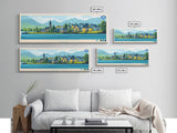 Livingston, Scotland Panoramic Travel Poster Canvas Print, Livingston, Scotland Painting, Scotland Art, Livingston Travel Art, Living Room Painting