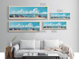 Manaus, Brazil Panoramic Travel Poster Canvas Print, Manaus, Brazil Painting, Brazil Art, Manaus Panoramic Travel Art, Travel Painting