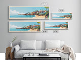 Manta, Ecuador Panoramic Travel Poster Canvas Print, Manta, Ecuador Painting, Ecuador Art, Manta Travel Art, Living Room Painting