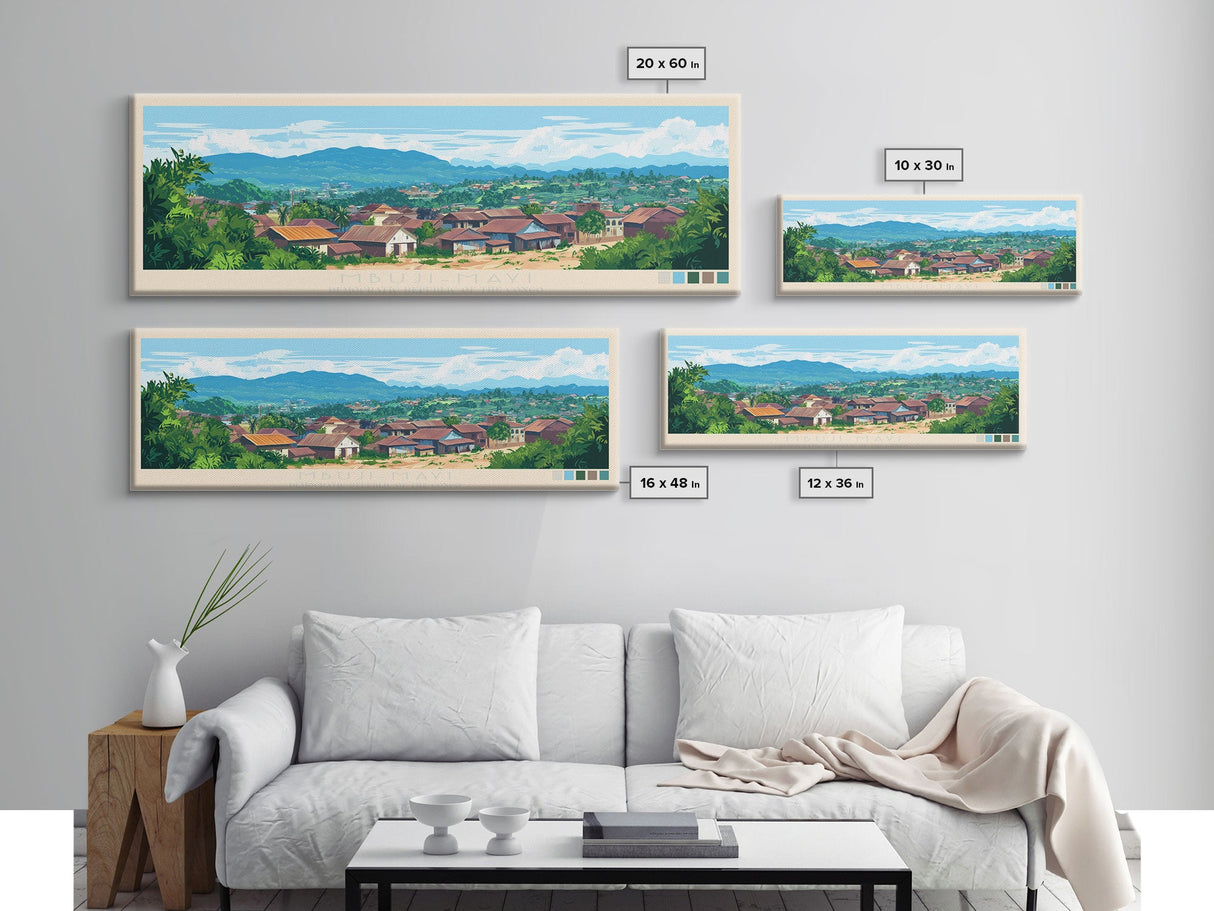 Mbuji-Mayi, Congo Travel Poster Panoramic Canvas Print, Mbuji-Mayi, Congo Painting, Congo Art, Mbuji-Mayi Travel Art, Guest Room Painting