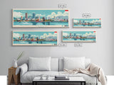 Medan, Indonesia Panoramic Travel Poster Canvas Print, Medan, Indonesia Painting, Indonesia Art, Medan Panoramic Travel Art, Travel Painting