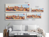 Meknes, Morocco Panoramic Travel Poster Canvas Print, Meknes, Morocco Painting, Morocco Art, Meknes Travel Art, Guest Room Painting