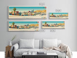 Mexicali, Mexico Panoramic Travel Poster Canvas Print, Mexicali, Mexico Painting, Mexico Art, Mexicali Panoramic Travel Art, Travel Painting