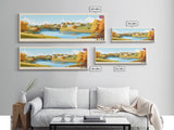 Milton Keynes, England Panoramic Travel Poster Canvas Print, Milton Keynes, England Painting, England Art, Milton Keynes Panoramic Travel Art, Travel Painting