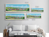 Newtownabbey, Ireland Panoramic Travel Poster Canvas Print, Newtownabbey, Ireland Painting, Ireland Art, Newtownabbey Travel Art, Living Room Painting