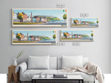 Newtownards, Ireland Travel Poster Panoramic Canvas Print, Newtownards, Ireland Painting, Ireland Art, Newtownards Travel Art, Guest Room Painting