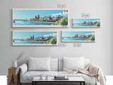 Ottawa–Gatineau, Canada Travel Poster Panoramic Canvas Print, Ottawa–Gatineau, Canada Painting, Canada Art, Ottawa–Gatineau Travel Art, Guest Room Painting