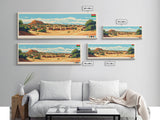 Ouahigouya, Burkina Faso Panoramic Travel Poster Canvas Print, Ouahigouya, Burkina Faso Painting, Burkina Faso Art, Ouahigouya Travel Art, Guest Room Painting