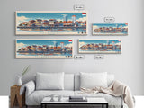 Palembang, Indonesia Panoramic Travel Poster Canvas Print, Palembang, Indonesia Painting, Indonesia Art, Palembang Travel Art, Guest Room Painting