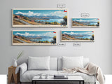 Penalolen, Chile Panoramic Travel Poster Canvas Print, Penalolen, Chile Painting, Chile Art, Penalolen Panoramic Travel Art, Travel Painting