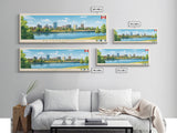 Peterborough, Canada Panoramic Travel Poster Canvas Print, Peterborough, Canada Painting, Canada Art, Peterborough Panoramic Travel Art, Travel Painting