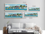 Plymouth, England Panoramic Travel Poster Canvas Print, Plymouth, England Painting, England Art, Plymouth Travel Art, Guest Room Painting