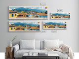 Popayan, Colombia Panoramic Travel Poster Canvas Print, Popayan, Colombia Painting, Colombia Art, Popayan Panoramic Travel Art, Travel Painting