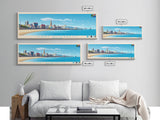 Port Elizabeth, South Africa Panoramic Travel Poster Canvas Print, Port Elizabeth, South Africa Painting, South Africa Art, Port Elizabeth Travel Art, Guest Room Painting