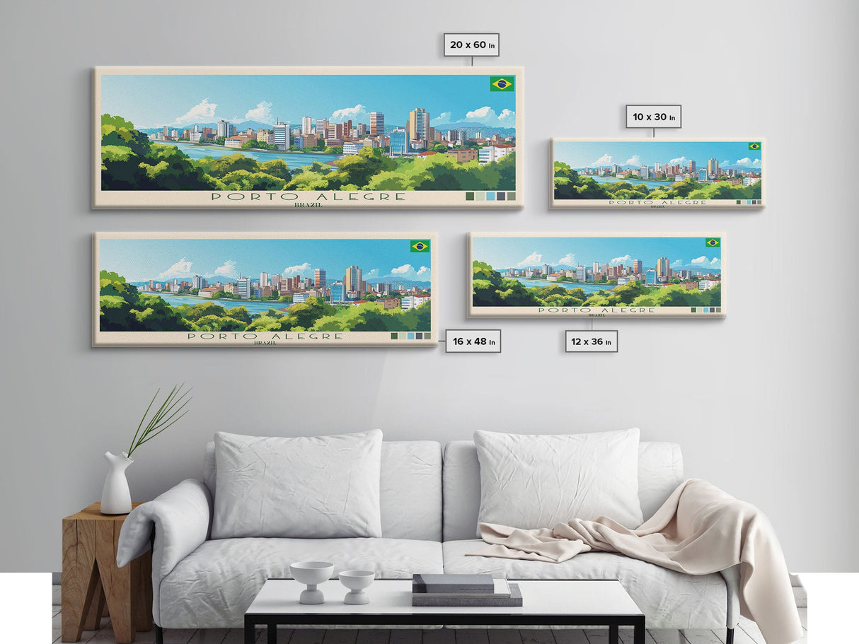 Port Said, Egypt Travel Poster Panoramic Canvas Print, Port Said, Egypt Painting, Egypt Art, Port Said Travel Art, Guest Room Painting