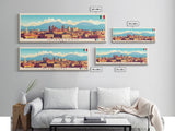 Queretaro, Mexico Panoramic Travel Poster Canvas Print, Queretaro, Mexico Painting, Mexico Art, Queretaro Travel Art, Living Room Painting