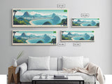 Rio de Janeiro, Brazil Panoramic Travel Poster Canvas Print, Rio de Janeiro, Brazil Painting, Brazil Art, Rio de Janeiro Travel Art, Living Room Painting