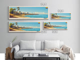 Riohacha, Colombia Travel Poster Panoramic Canvas Print, Riohacha, Colombia Painting, Colombia Art, Riohacha Travel Art, Guest Room Painting