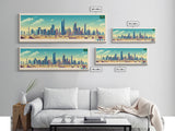 Panoramic Travel Poster Riyadh, Saudi Arabia Canvas Print, Riyadh, Saudi Arabia Painting, Saudi Arabia Art, Riyadh Travel Art, Guest Room Painting