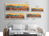 San Salvador de Jujuy, Argentina Panoramic Travel Poster Canvas Print, San Salvador de Jujuy, Argentina Painting, Argentina Art, San Salvador de Jujuy Panoramic Travel Art, Travel Painting