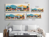 Santo Domingo, Ecuador Panoramic Travel Poster Canvas Print, Santo Domingo, Ecuador Painting, Ecuador Art, Santo Domingo Travel Art, Guest Room Painting