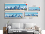 Shenyang, China Panoramic Travel Poster Canvas Print, Shenyang, China Painting, China Art, Shenyang Travel Art, Guest Room Painting