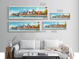 Panoramic Travel Poster Southampton, England Canvas Print, Southampton, England Painting, England Art, Southampton Travel Art, Guest Room Painting