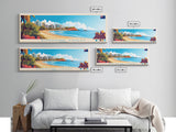 Panoramic Travel Poster Sunshine Coast, Australia Canvas Print, Sunshine Coast, Australia Painting, Australia Art, Sunshine Coast Travel Art, Guest Room Painting